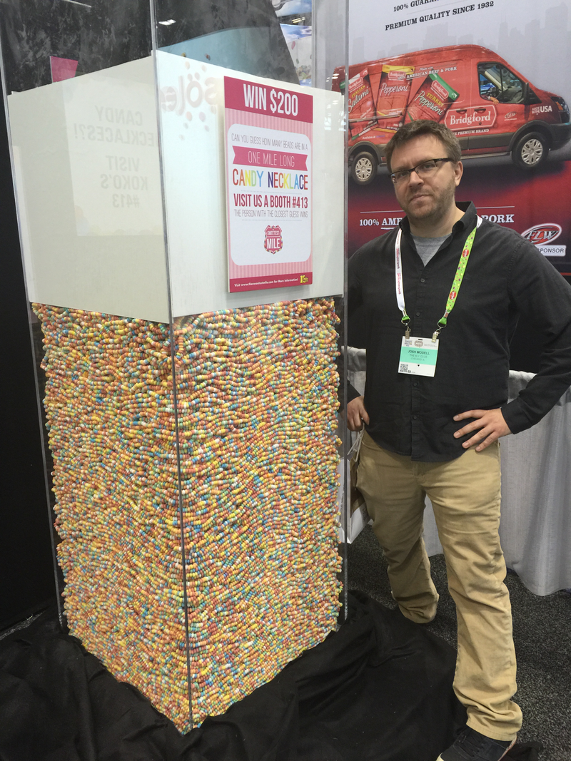 Josh and a one-mile long candy necklace